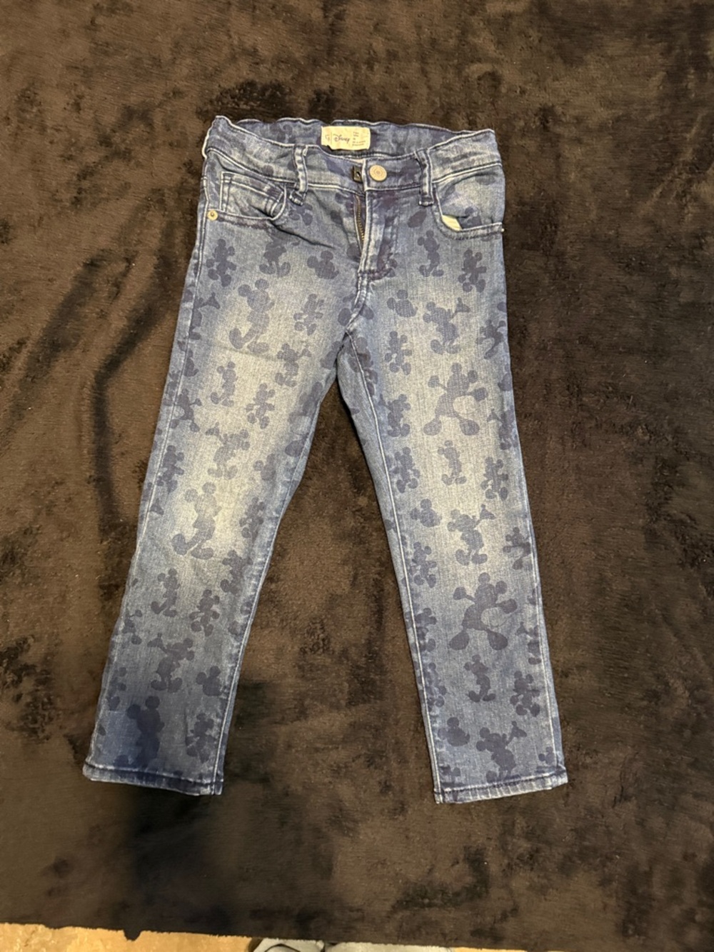 Disney Dark Blue Skinny Jeans with Mickey Print